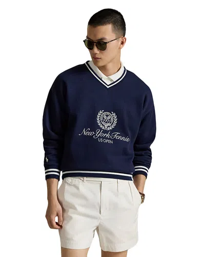 Polo Ralph Lauren Us Open Fleece Sweatshirt In Blue