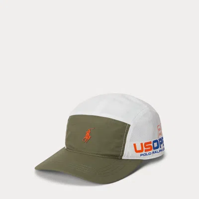 Polo Ralph Lauren Us Open Mesh-paneled Cap In Cruise Olive/white