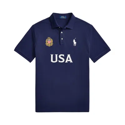 Pre-owned Polo Ralph Lauren Usa Short-sleeve Mesh Polo 'newport Navy' | Blue | Men's Size S