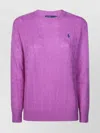 Polo Ralph Lauren Purple Cable-knit Sweater In Wool And Cashmere In Purple