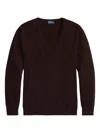 Polo Ralph Lauren V-neck Cashmere Pullover In Brown