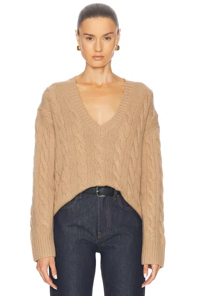 Polo Ralph Lauren V-neck Long Sleeve Sweater In Beige