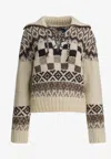 Polo Ralph Lauren V-neck Patterned Sweater In Nude