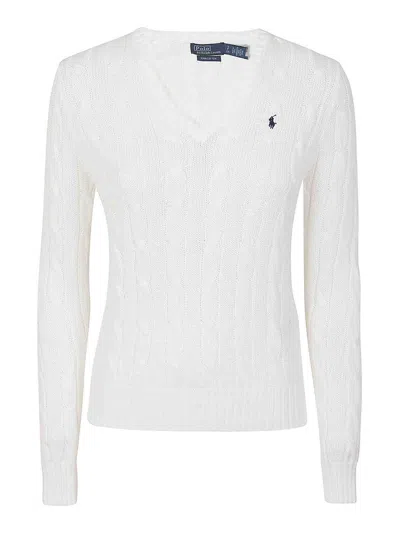 Polo Ralph Lauren Womens Logo-embroidery Cotton-knit Jumper White Xl
