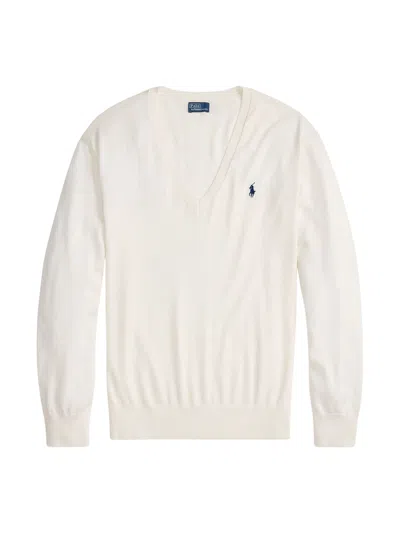 Polo Ralph Lauren V-neck Sweater In Nude