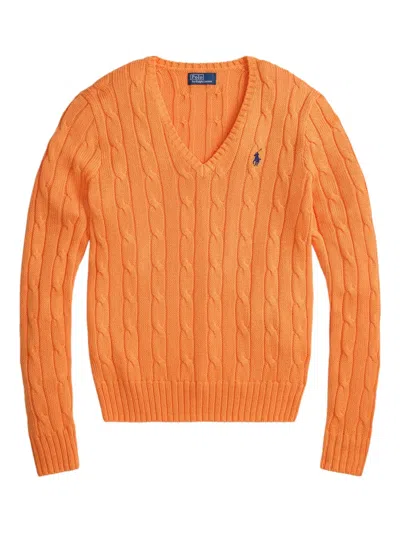 Polo Ralph Lauren V-neck Sweater In Orange