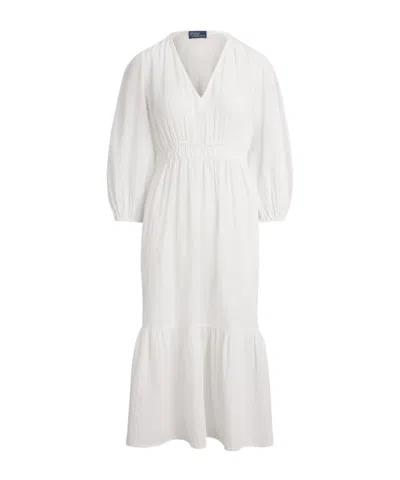 POLO RALPH LAUREN V-NECK TIERED DRESS