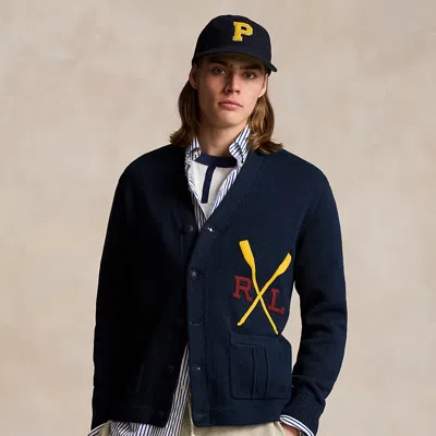 Polo Ralph Lauren Varsity-inspired Cotton Cardigan In Aviator Navy Combo