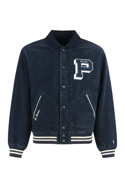 Polo Ralph Lauren Bomber In Cotone E Lana Jackets And Coats Blue