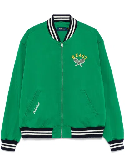 Polo Ralph Lauren Varsity Jkt-lined-bomber Clothing In Hillside Green