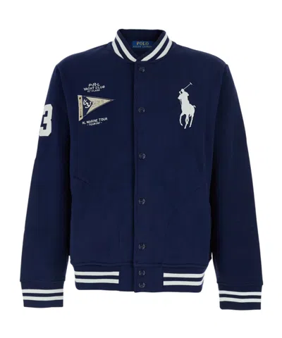 Polo Ralph Lauren Big-pony Baseball Jacket In Blue