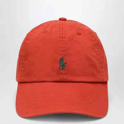 Polo Ralph Lauren Varsity Orange Baseball Cap With Embroidered Logo In Red