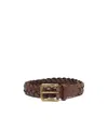 Polo Ralph Lauren Vegan Leather Braided Belt In Brown