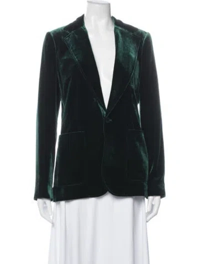 Pre-owned Polo Ralph Lauren Velvet Blazer In Black/green