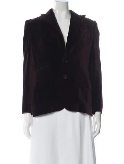 Pre-owned Polo Ralph Lauren Velvet Blazer In Blue