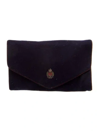 Pre-owned Polo Ralph Lauren Velvet Clutch In Blue