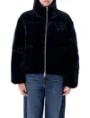 Polo Ralph Lauren Velvet Quilted Down Jacket In Navy