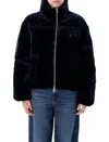 Polo Ralph Lauren Velvet Quilted Down Jacket In Navy