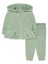 Polo Ralph Lauren Velvet Peplum Tracksuit In Green