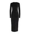 Polo Ralph Lauren Velvet Scoopback Dress In Black