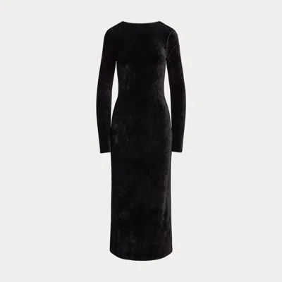 Polo Ralph Lauren Velvet Scoopback Dress In Polo Black