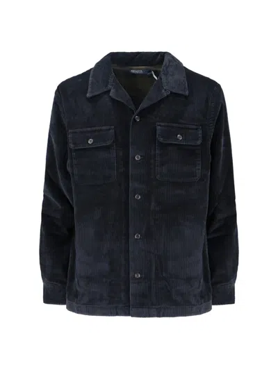Polo Ralph Lauren Casual Jacket With Chest Pockets And Corduroy In Black