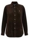 Polo Ralph Lauren Womens Dark Beech Polo-pony Embroidered Cotton-corduroy Shirt In Brown