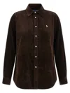 Polo Ralph Lauren Womens Dark Beech Polo-pony Embroidered Cotton-corduroy Shirt In Brown