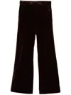 Polo Ralph Lauren Velvet Wide Leg Pant In Brown