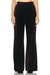 Polo Ralph Lauren Velvet Wide Leg Pant In Circuit Brown