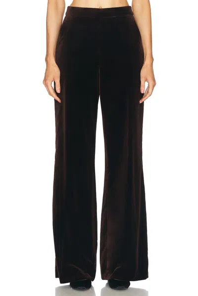Polo Ralph Lauren Velvet Wide Leg Pant In Brown