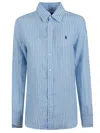 Polo Ralph Lauren Vertical Stripe Linen Shirt In Blue
