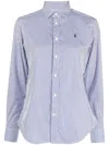 Polo Ralph Lauren Vertical Stripe Pattern Shirt With Logo In White