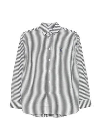 Polo Ralph Lauren Vertical-stripe Logo-embroidered Shirt In Multi
