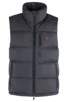 Polo Ralph Lauren Black Vest With High Collar And Double-slider Zipper In Gray