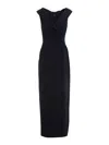 Polo Ralph Lauren V Neck Long Dress In Dark Blue