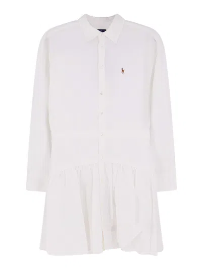 Polo Ralph Lauren Vestito Chemisier In Cotone In White