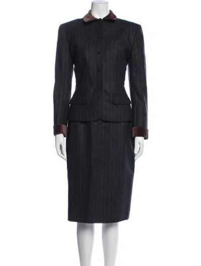 Pre-owned Polo Ralph Lauren Vintage 1980's Skirt Suit In Grey