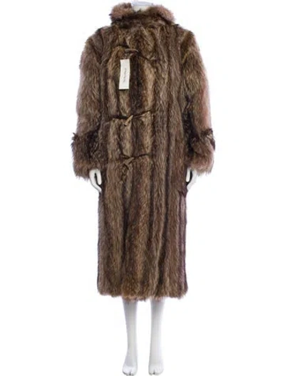 Pre-owned Polo Ralph Lauren Vintage 1981 Fur Coat In Brown