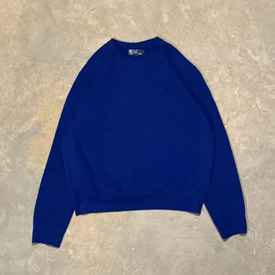Pre-owned Polo Ralph Lauren Vintage 1990s T Pony Crewneck Sweatshirt ???? In Blue