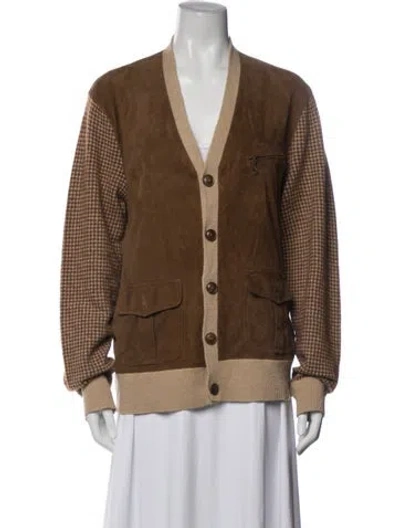Pre-owned Polo Ralph Lauren Vintage 2000's Cardigan In Brown
