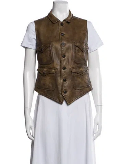 Pre-owned Polo Ralph Lauren Vintage 2000's Vest In Brown