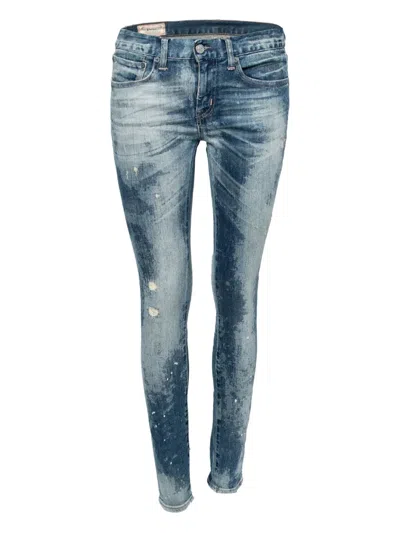Pre-owned Polo Ralph Lauren Vintage 2023 Distressed Low-waist Jeans In Blue