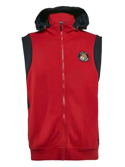 Pre-owned Polo Ralph Lauren Vintage 2024 Hooded Knit Sleeveless Jacket In Red