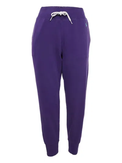 Pre-owned Polo Ralph Lauren Vintage 2024 Knitted-cotton Pockets Track Pants In Purple