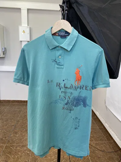 Pre-owned Polo Ralph Lauren Vintage 90's T Japan Polo T-shirt In Blue