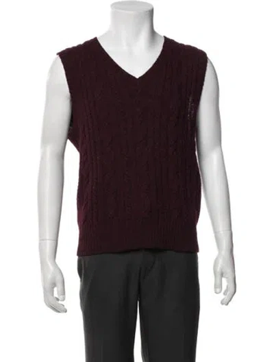 Pre-owned Polo Ralph Lauren Vintage Alpaca Sweater Vest In Burgundy
