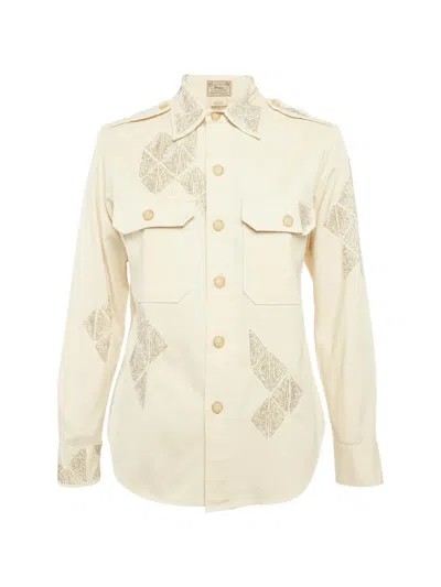 Pre-owned Polo Ralph Lauren Vintage Beaded Jacket In Neutral