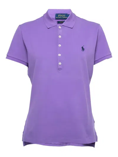 Pre-owned Polo Ralph Lauren Vintage Cotton Polo Shirt In Purple