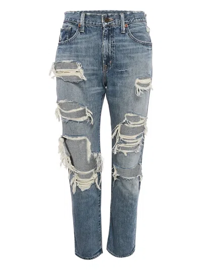 Pre-owned Polo Ralph Lauren Vintage Distressed Jeans In Blue